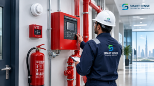 Smart Sense fire alarm system inspection and fire safety equipment in Dubai